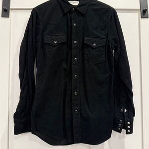 Saint Laurent Black Classic Western Corduroy Shirt